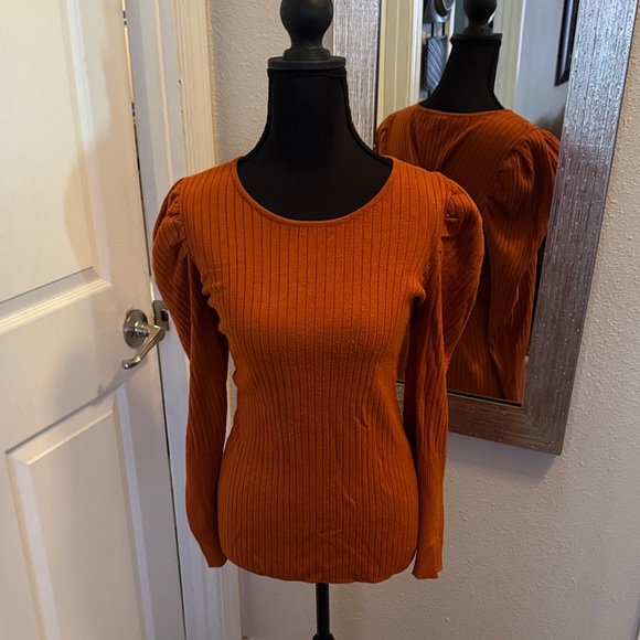 Nine West Rust Ribbed Sweater - Picture 3 of 3